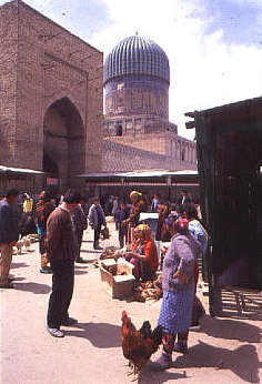 Geographical Magazine Samarkand market and Great Mosque